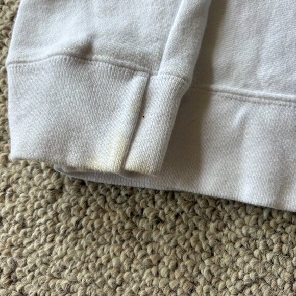 Vintage Champion Reverse Weave Sweatshirt | White | Rare Puffy Yellow Logo - Picture 10 of 12